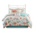thumbnail image 2 of GDF Studio 7-Piece Cotton Sateen Coastal Comforter Set with Shell Print, King Size, Coral, 2 of 11