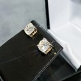 thumbnail image 3 of 3Ct Lab Created Diamond Cushion Cut Solitaire Stud Earrings 14k Yellow Gold Plated, 3 of 5