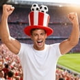 thumbnail image 6 of Gallickan Soccer High Hat Cap, Breathable Fabric Novelty Hat for Soccer Fans, Red, 6 of 6