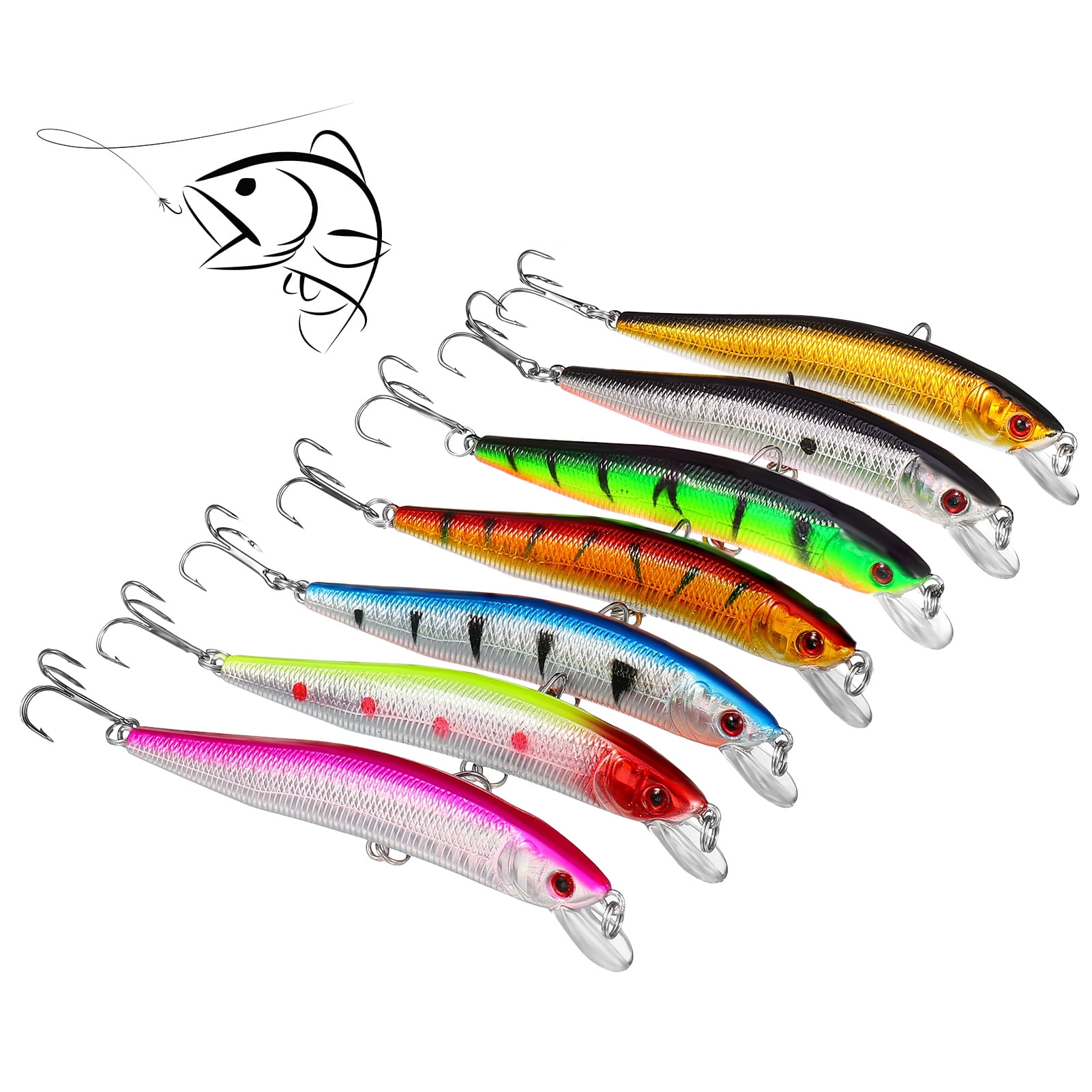 Fishing Lure Minnow Bait Catfish for Fishing YunZyun Fishing Hard Lure Minnow Artificial Bait 3D Eyes Wobblers Crankbait Plastic Bait Fish Pesca Isca Bass Trout Pike Lure 