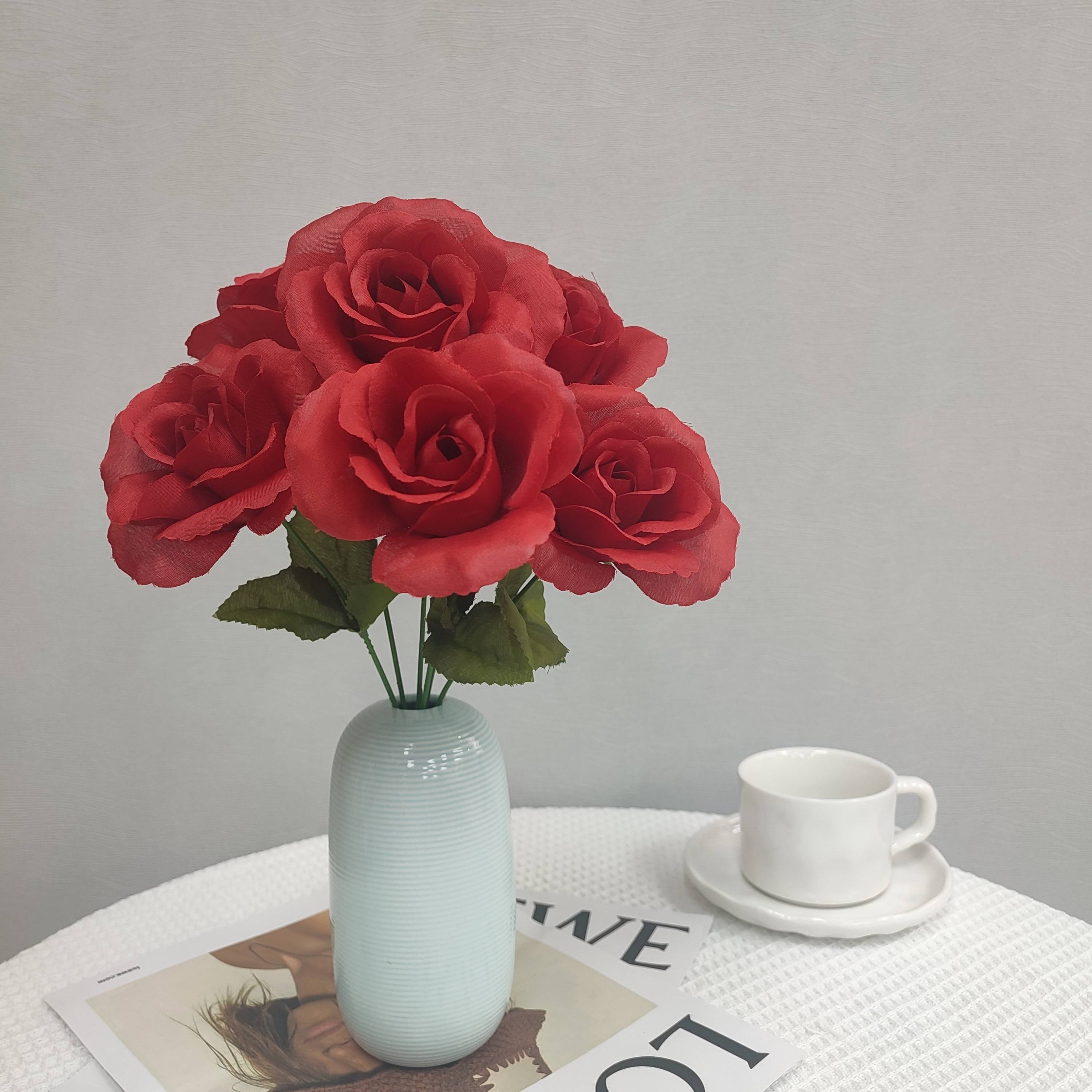 Mainstays 14"  Artificial Flower Pick, Rose, Red. Indoor Use