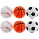 thumbnail image 1 of KAKOWELY 6 pelotas deportivas para apretar, mini pelotas de fútbol, baloncesto, béisbol, juguetes sensoriales para las manos., 1 of 5