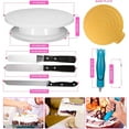 thumbnail image 2 of Cake Turntable, 124 Pastry Kit Include Cake Turntables, Bags and Nozzles, Cake Cutter, Pastry Syringe, Brush, Icing Spatula for Kitchen Cake Decorating, 2 of 10