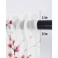 thumbnail image 6 of Cherry Blossom Curtains 72 Inch Length, Sheer Curtains for Bedroom Living Room Window Spring Pink Floral Branches Watercolor Rod Pocket Drapes Kitchen Curtains Small Half Window 52"x72" 2 Panels, 6 of 6