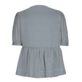thumbnail image 5 of YHAJDS Summer Tops Blouses Striped Front Round Neck Puff Sleeve Blouse Casual Spring Top, 5 of 5