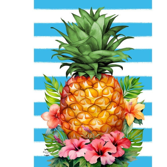 Briarwood Lane Everyday Garden Flag 12x18 For Outdoor Pineapple and Stripes Garden Flag Flags For Outside
