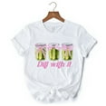 thumbnail image 6 of Coquette Dill With It Funny T-Shirt, Pink Bow Pickle Lover White Tee for Cute and Quirky Style Fans, 6 of 6