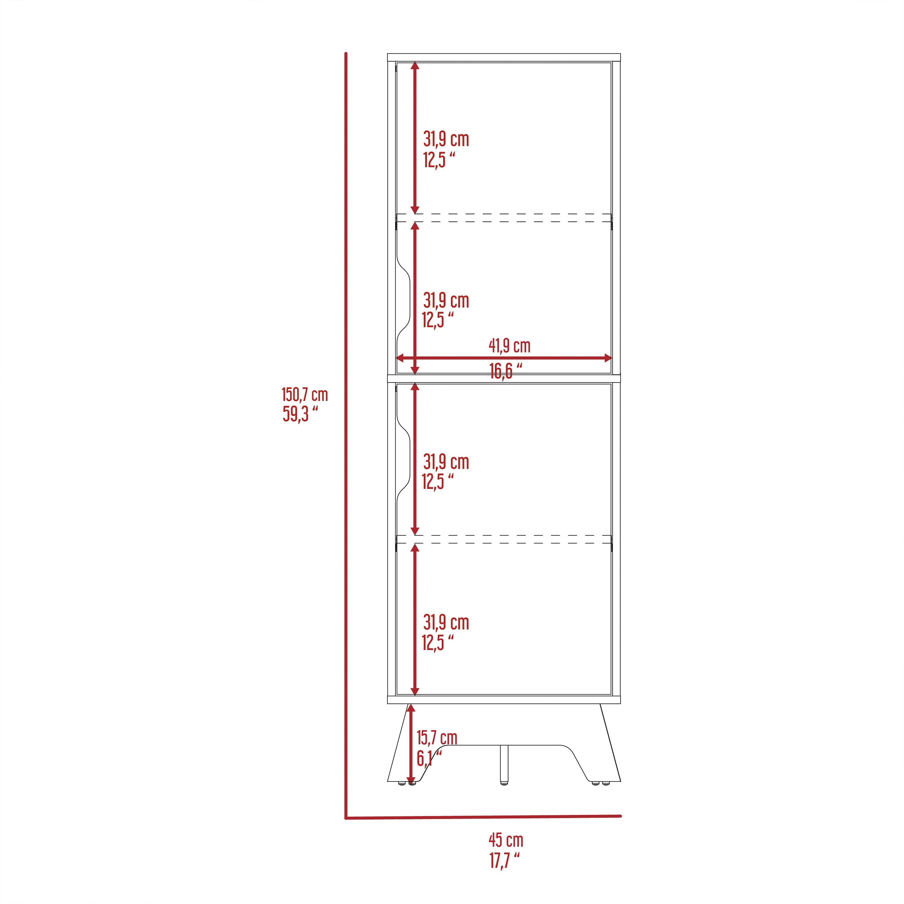 Boahaus Ox Modern Pantry Cabinet, Assembled Product Height 59 in, Light oak / White