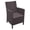 Brown, variant on Luxury Commercial Living 35.5" Gray Patio Dining Arm Chair with Sunbrella White Cushion