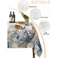 thumbnail image 5 of Blue Eucalyptus Coastal Rectangle Tablecloth, Beach Starfish Shell Nautical Rustic Waterproof & StainResistant Tablecloth, Washable Oil-proof Table Cover for Dining/Party/Wedding/Buffet 60x120 In, 5 of 9