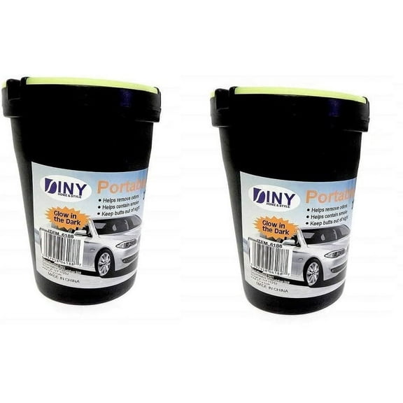 Dependable Industries 2 Pack Stub Out Cup Style Cigarette Ashtray Portable  Keeps Odors Inside Odor Eliminator Camping BBQ Patio Auto