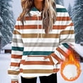 thumbnail image 2 of Enjoytime Hoodies for Women Trendy Striped Pullover Sweatshirts Long Sleeve Loose Casual Fall Winter Sweatshirt with Pockets Orange L, 2 of 5