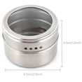 thumbnail image 2 of Set of 12 Magnetic Spice Jars Containers Stainless Steel Round 100ml Circular Spice Tins Spice Storage Containers Box Set Countertop Organization with Lids and Magnetic Base for Cabinet Kitchen, 2 of 12
