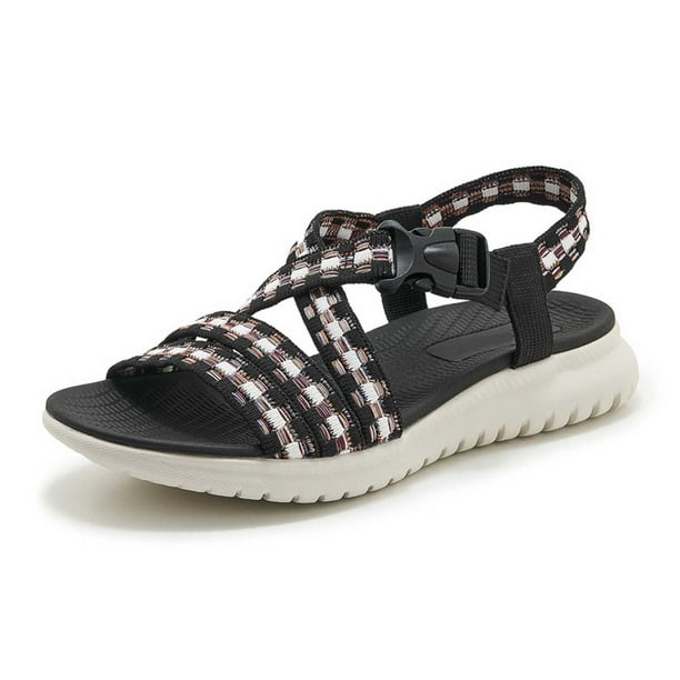 WILLBEST Sandalias Dama Mujer Zapatos Casuales Cómodos Sandalias De Tacón De Cuña Con Flores Huecas Y Punta Abierta
