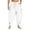 A-White1658, variant on XIAONU Solid Harem Pants Mens Drawstring Waist Side Pockets Pants