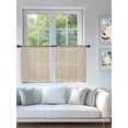 thumbnail image 4 of Sheer Curtains 45 Inch Length 2 Panels Set for Kitchen, Vintage Cream Semi Sheer Curtains for Windows, Farmhouse Retro Beige Solid Color Voile Window Treatments Rod Pocket Curtain, 4 of 7