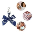 thumbnail image 3 of Unique Bargains 1 Pc Fashion Bow Scarf Chain Print Handbag Charm Bag Accessories Blue, 3 of 5