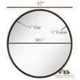 thumbnail image 2 of Hamilton Hills Clean Large Modern Wenge 32" Wood Round Frame Wall Mirror | 1, 2 of 6