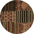 thumbnail image 1 of Ahgly Company Indoor Round Patchwork Brown Transitional Area Rugs, 5' Round, 1 of 4