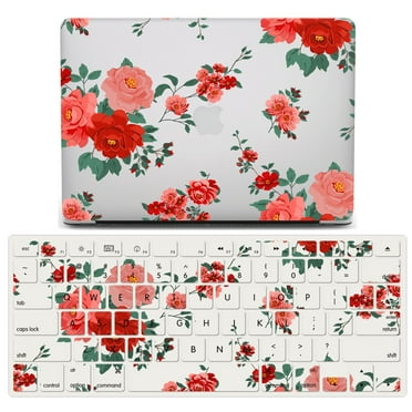 CatXQ Flower Series Case for MacBook Air 13 with M1 (2020, Models: A2337 / A2179) Hard Shell Case with Keyboard Cover Set - B