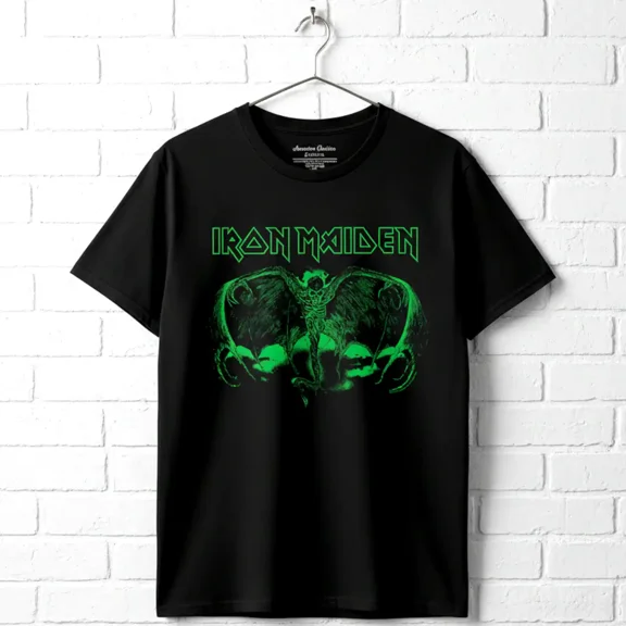 Iron Maiden Fear of the Dark Vampire Men's T-Shirt (Black, AdultS)