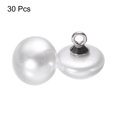 thumbnail image 4 of Uxcell 30pcs Plastic Buttons 0.39" Mushroom Domed Sewing Button with Silver Shank White, 4 of 7