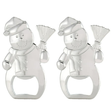 

OUNONA 2pcs Christmas Snowman Design Bottle Opener Zinc Alloy Opening Tool for Wine