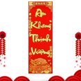 thumbnail image 3 of Spring Festival Couplets, Vietnamese New Year Couplets Wall Decor, Gold Powder Hot Stamping Door Pendant, Traditional Spring Festival Wall Ornaments for Asian Lunar, 3 of 9
