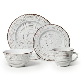 Thyme & Table Blue Drip 12-Piece Ceramic Dinnerware Set - Walmart.com