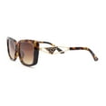 thumbnail image 3 of Womens Chic Designer Jewel Arm Rectangular Cat Eye Diva Sunglasses Tortoise - Brown, 3 of 4