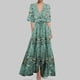 thumbnail image 1 of Delliss Vestidos elegantes de verano para mujer Vestidos hasta el tobillo para mujer Vestidos de moda con manga en el codo Vestidos largos con estampado de dama con manga Rosa fuerte M,Green,S, 1 of 6