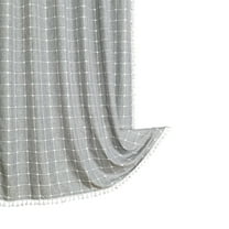 Hiroekza Bohemian Farmside Shower Curtain,Linen Heavy Duty Striped Fabric Shower Curtain Set with Tassel, Water Repellent, Bohemian Vintage Countries Cloth Shower Bathroom Curtain