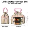 thumbnail image 5 of Pioneer Flower Drawstring Lunch Bag Women - Drawstring Lunch Bag Insulated for Work Office - Stain-Resistant Large Lunchbags for Women with Multi-Pockets, 5 of 6
