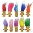 thumbnail image 1 of YOPTOP 10PCS Mini Troll Dolls, PVC Vintage Trolls Lucky Doll Mini Action Figures 1.2" Cake Toppers Chromatic Adorable Cute Little Guys Collection, School Project, Arts Crafts, Party Favors, 1 of 5