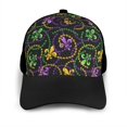 thumbnail image 3 of Naloa Mardi Gras6 Adult adjustable Print Baseball Hat, Patchwork curved brim baseball capfor Men and Women, One Size, 3 of 5