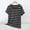 Gray, variant on Pull-on Shirts for Women Short Sleeve French Chic Crew Neck Gray T-Shirts Patchwork Modal Pullover Striped Retro Tops Dark Gray,L