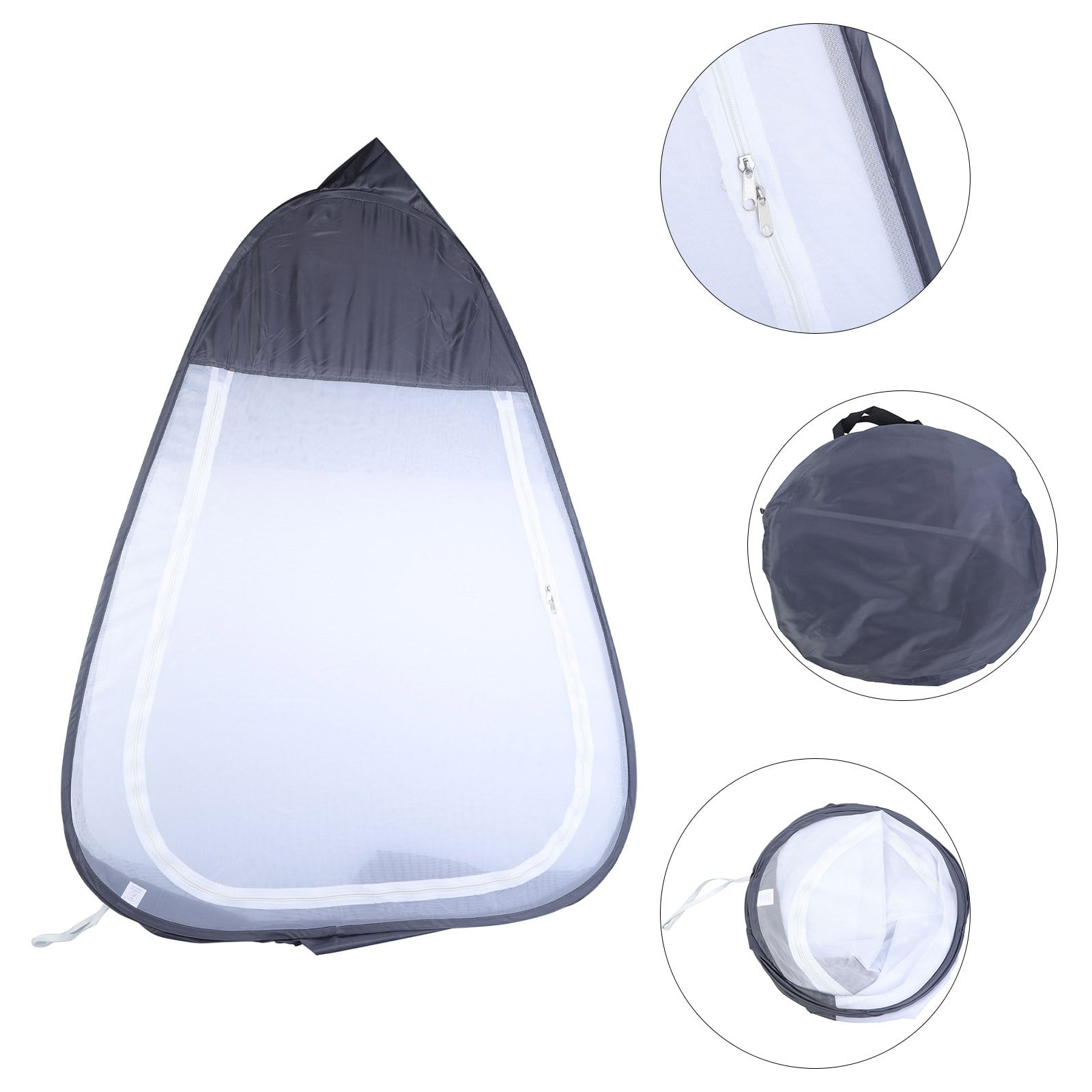 Tent Single Person Mesh Net Shelter for Outdoor Camping Yoga and Relaxation Easy Setup Portable Cabana with Carry Bag (Grey 51x39x39 inches)