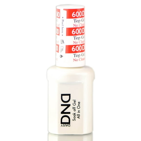 Daisy DND 600 TOP GEL, No Cleanser Needed, Soak off Gel NAIL All In One Top Coat for Nails - 600 Top Gel