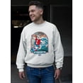 thumbnail image 2 of ICEE Surfing Wave Vibes - Cool Graphic Design Men's Sweatshirt, 2 of 4