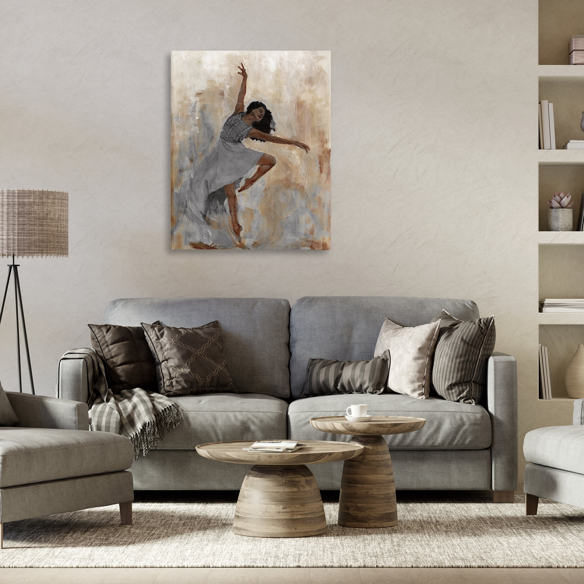 Stupell Industries Flowing Dancer Woman Novelty Painting Gallery Wrapped Canvas Art Print Wall Art, 30 x 40