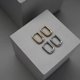 thumbnail image 3 of Aretes cuadrados dorado y plateado, 3 of 4