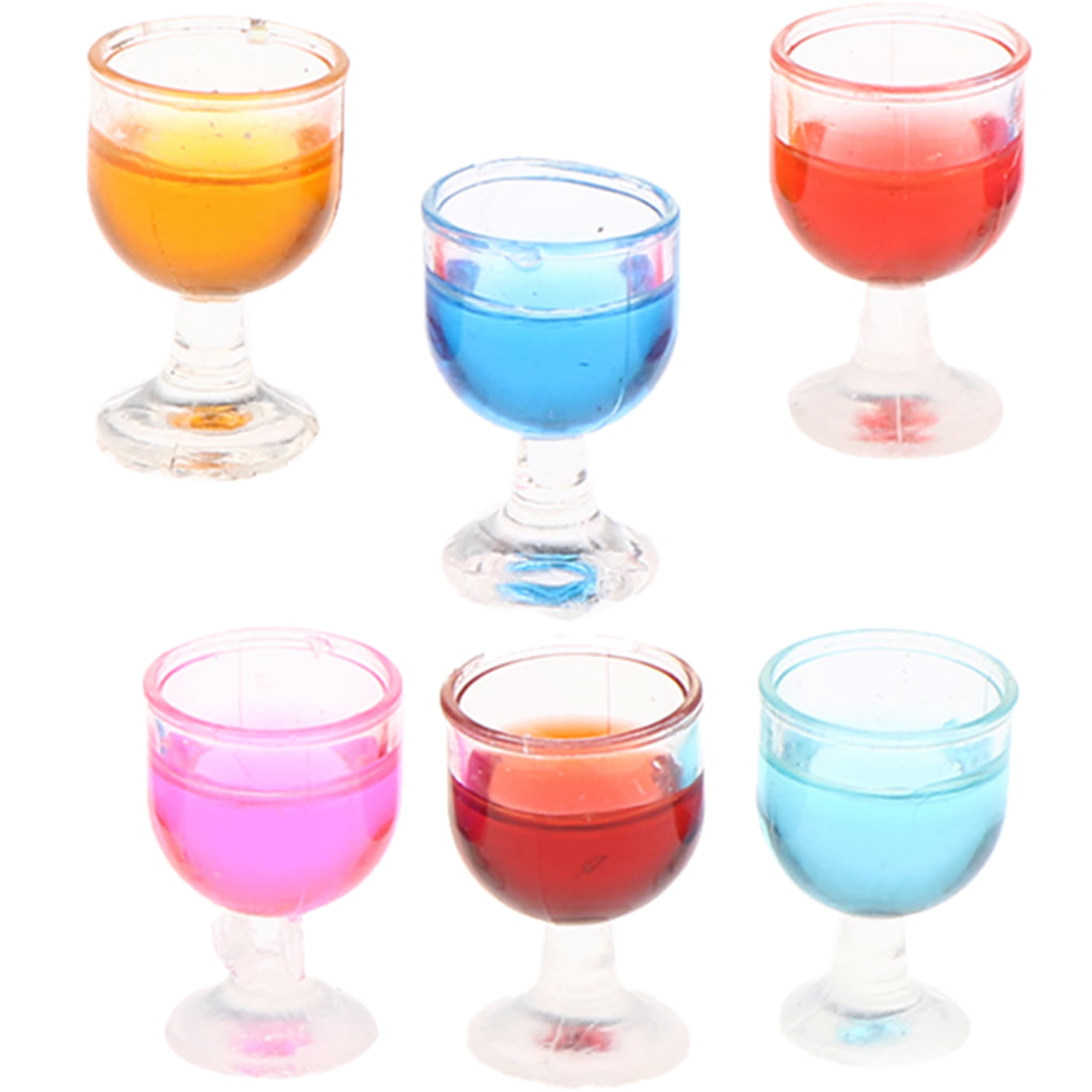 1/12 Scale Puppenhaus 6 tlg Multi Color Round Cocktail Cup Set Drink Modell 