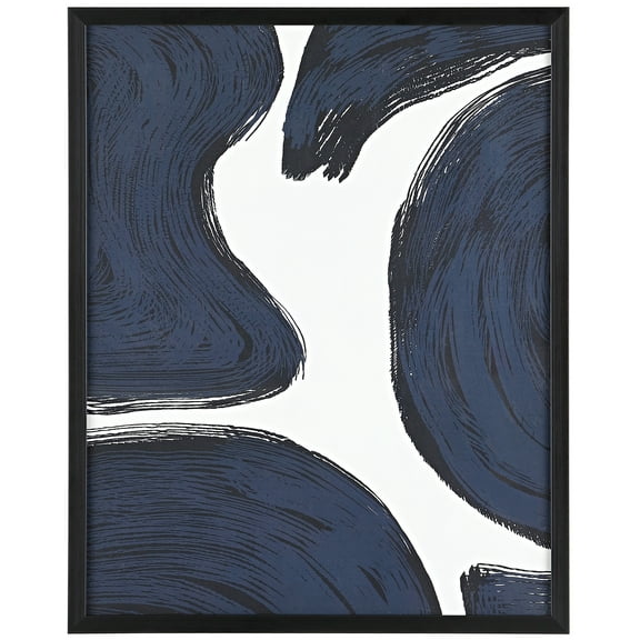 SAFAVIEH Petrichor 16 in. x 20 in. Framed Wall Art, Midnight Blue/Ivory