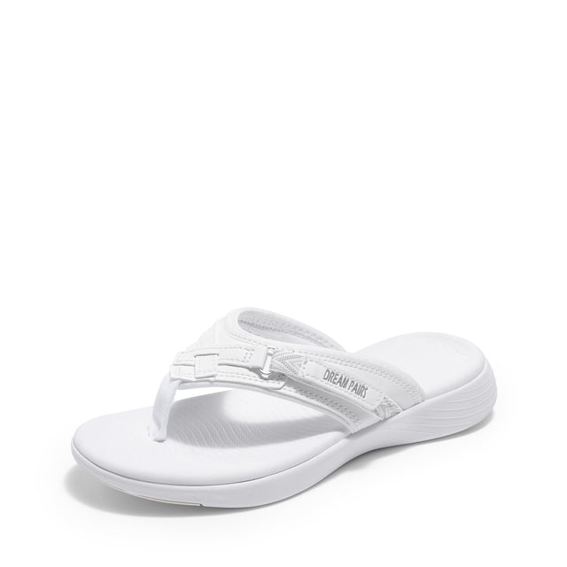 Sandalia DREAM PAIRS Breeze-1 para mujer con soporte de arco blanca talla 10