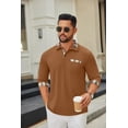 thumbnail image 3 of COOFANDY Men's Classic Fit Casual Long Sleeve Plaid Collar Polo Shirt, 3 of 5