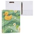 thumbnail image 3 of Ducks Daisy Flower on Green Wave File Folder 3 Ring Binders 1.5 inch Hardcover File Folders with Interior Pockets A4 Size Organizer for School Office Hospital Set of 2, 3 of 8