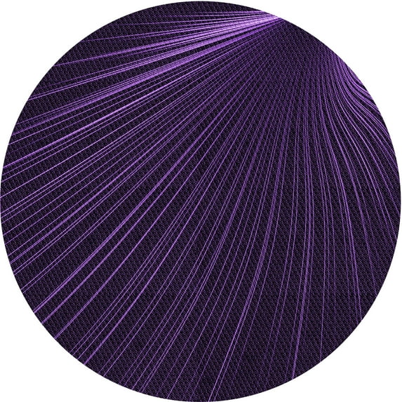 Ahgly Company Machine Washable Indoor Round Transitional Deep Purple Area Rugs, 4' Round