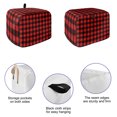 thumbnail image 4 of Toaster Cover 4 Slice, Black Red Plaid Dustproof Bakeware Oven Protector with Top Hook, Vintage Rustic Buffalo Checked Gingham Waterproof Small Kitchen Appliance Toasters Dust Cover, 12"x11"x8", 4 of 8