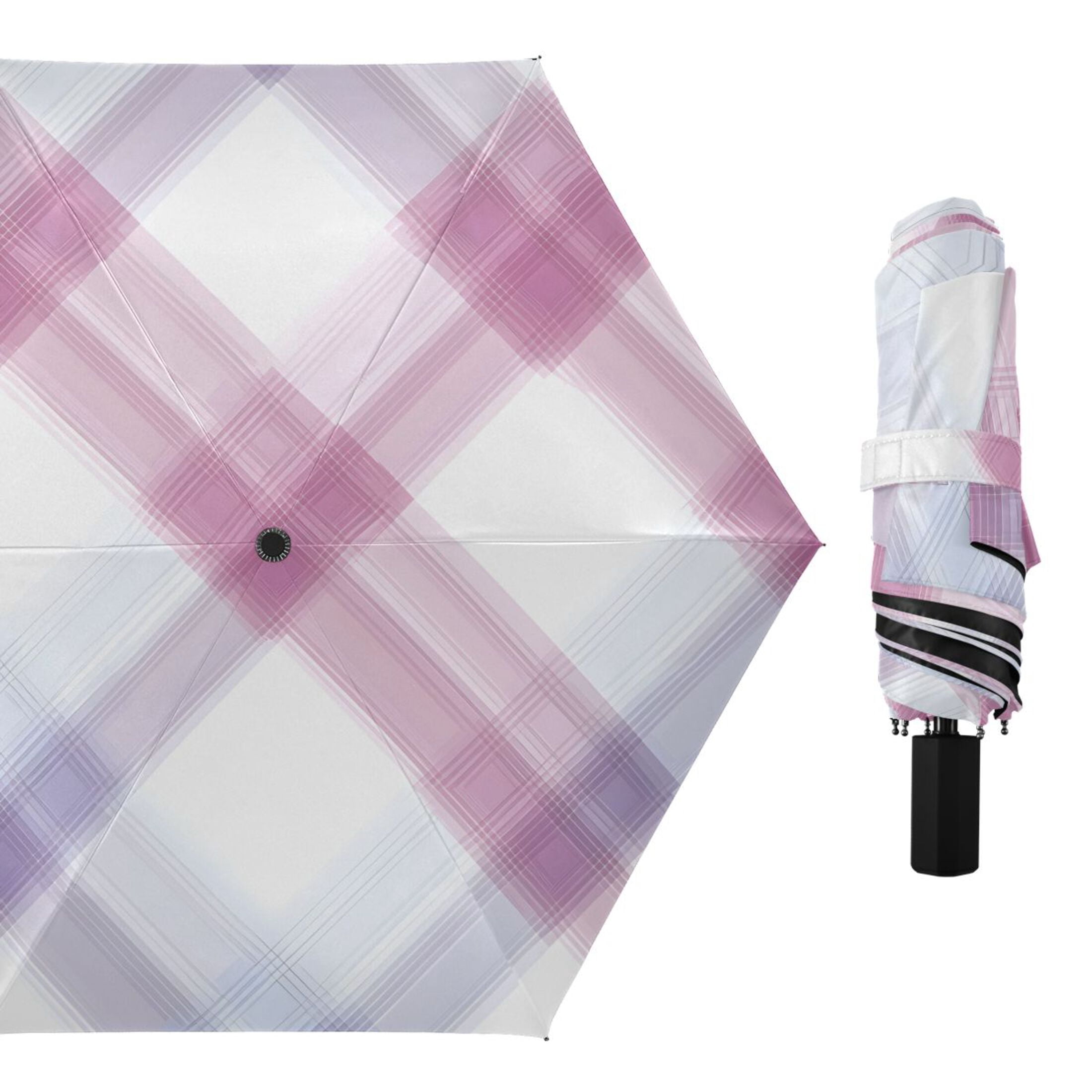 ALAZA Checkered Grid-c3 UPF 50+ Compact Folding Umbrella for Rain Travel Umbrella Packable