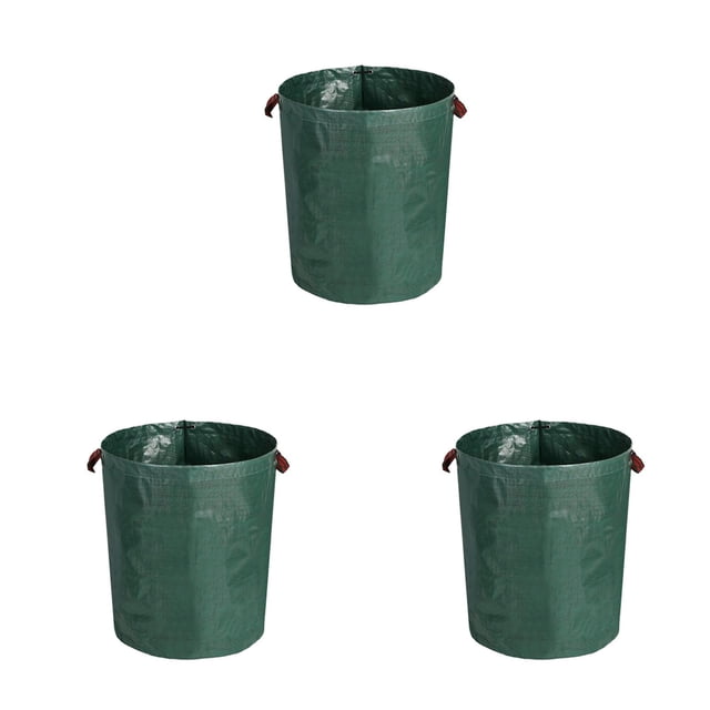 Sacs à Déchets de Jardin Réutilisables (Lot de 3) - Conteneurs de Déchets de Jardin Autonomes Robustes avec 4 Poignées - Sacs à Feuilles Extra Larges pour Débris, Coupures de Gazon et Feuilles